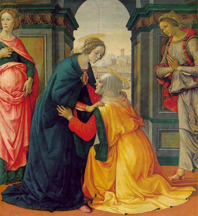 Sainte Elisabeth reçoit la visitation de la Vierge Marie